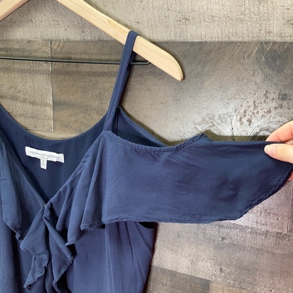 Cupcakes and Cashmere Navy Ruffle Wrap Dress - Picture 10 of 10